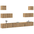 7-tlg. TV-Schrank-Set Wandmontage Artisan-Eiche Holzwerkstoff