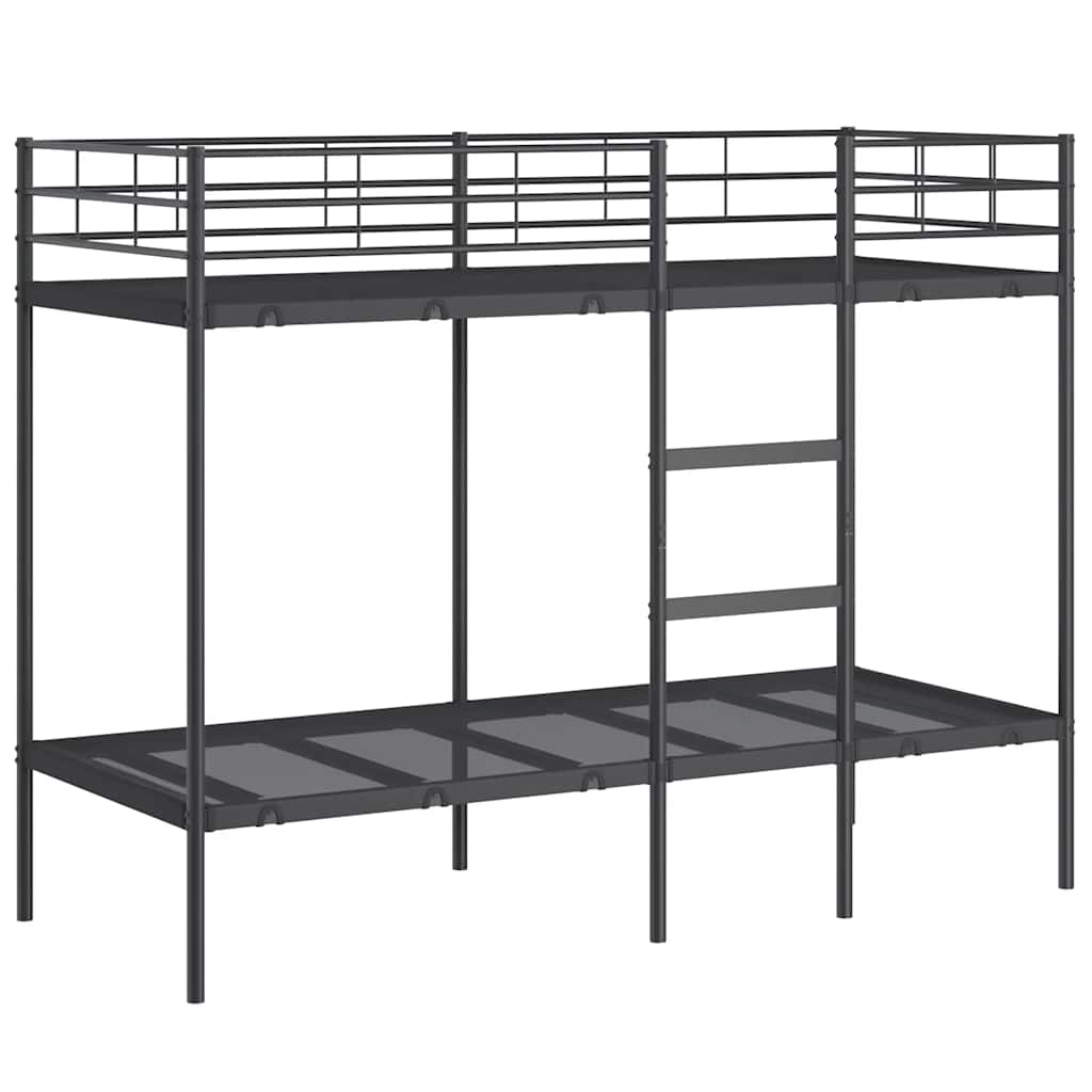 Etagenbett ohne Matratze Schwarz 75x190 cm Stahl