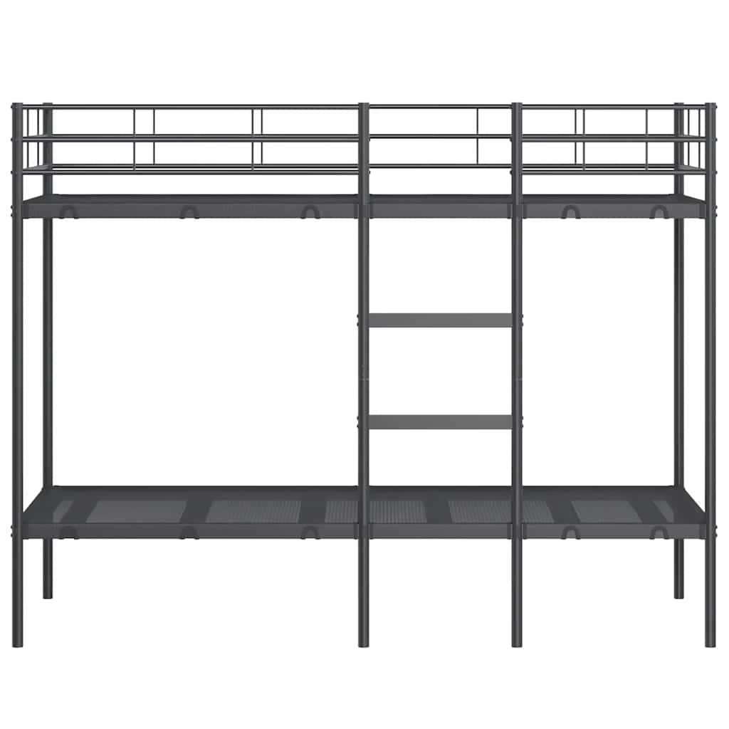 Etagenbett ohne Matratze Schwarz 75x190 cm Stahl