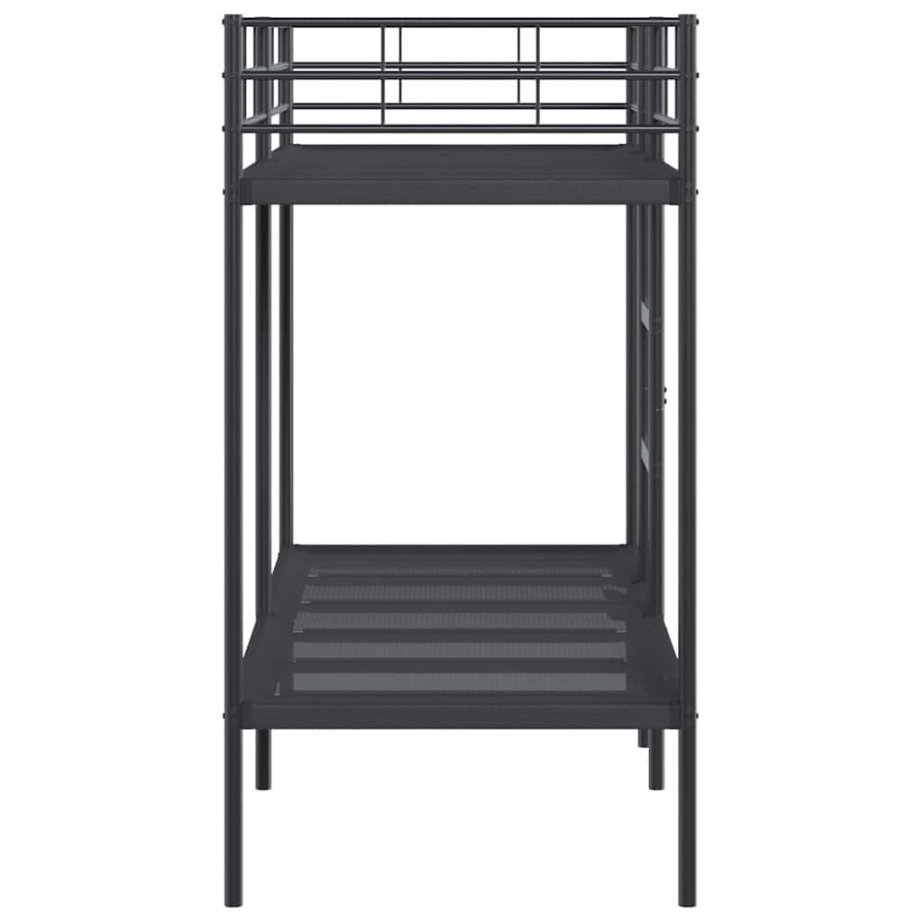 Etagenbett ohne Matratze Schwarz 75x190 cm Stahl