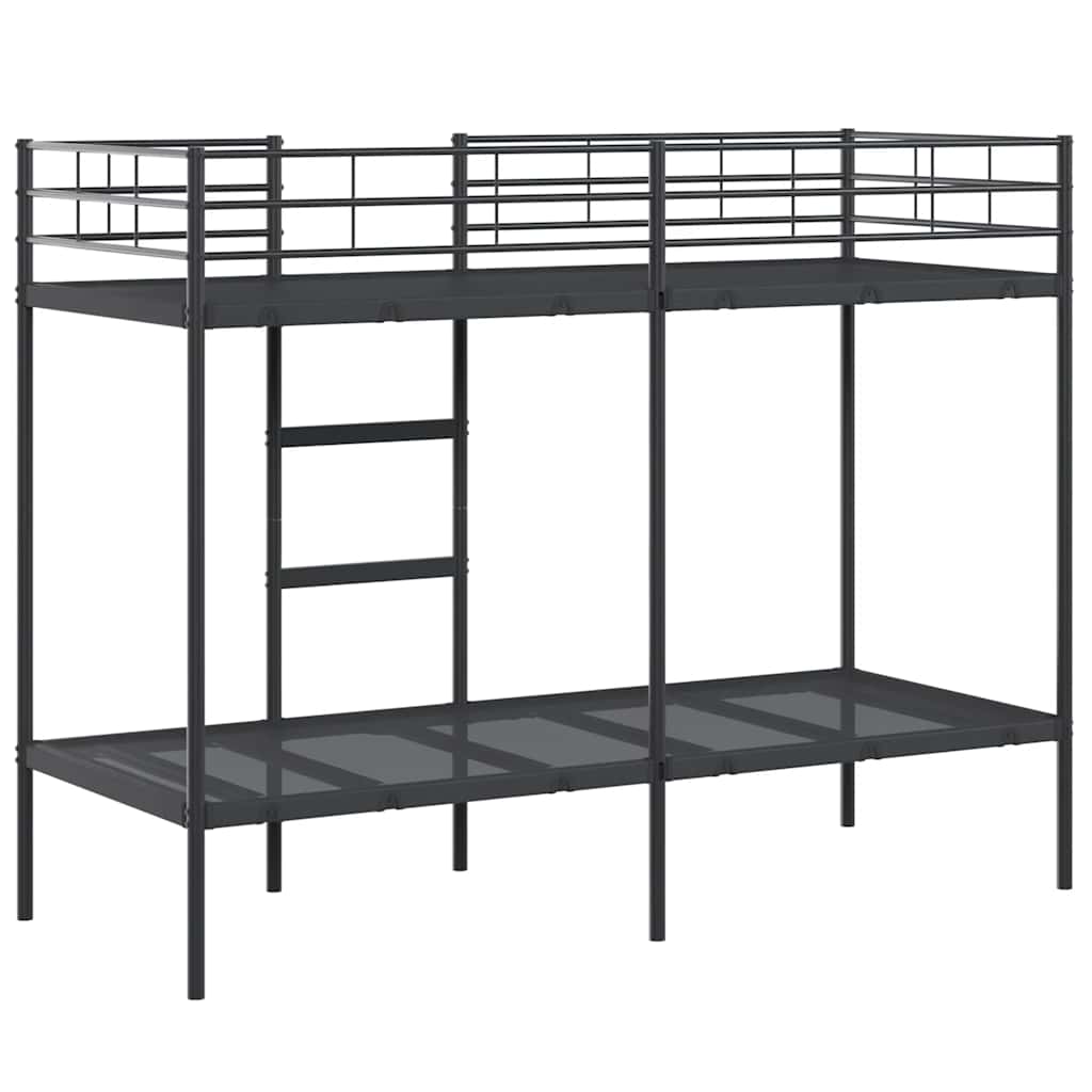 Etagenbett ohne Matratze Schwarz 75x190 cm Stahl