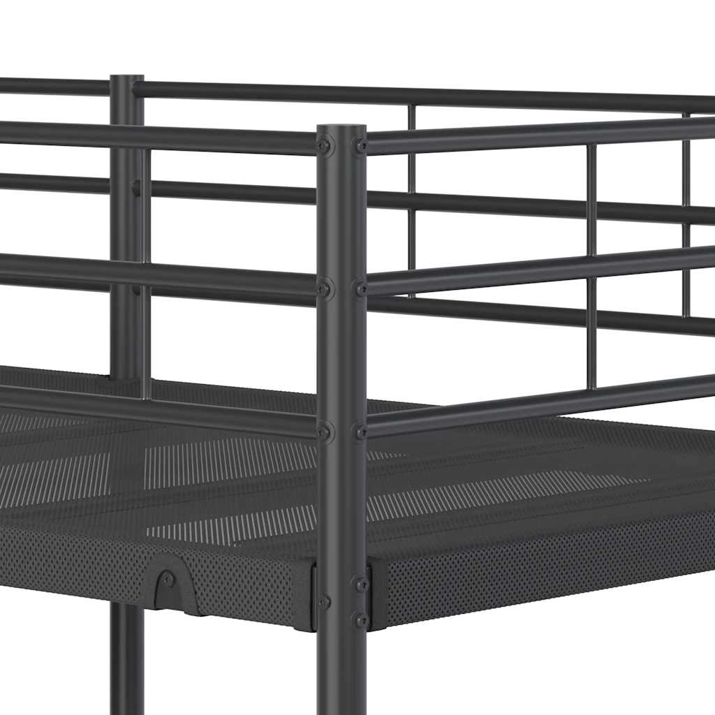 Etagenbett ohne Matratze Schwarz 75x190 cm Stahl