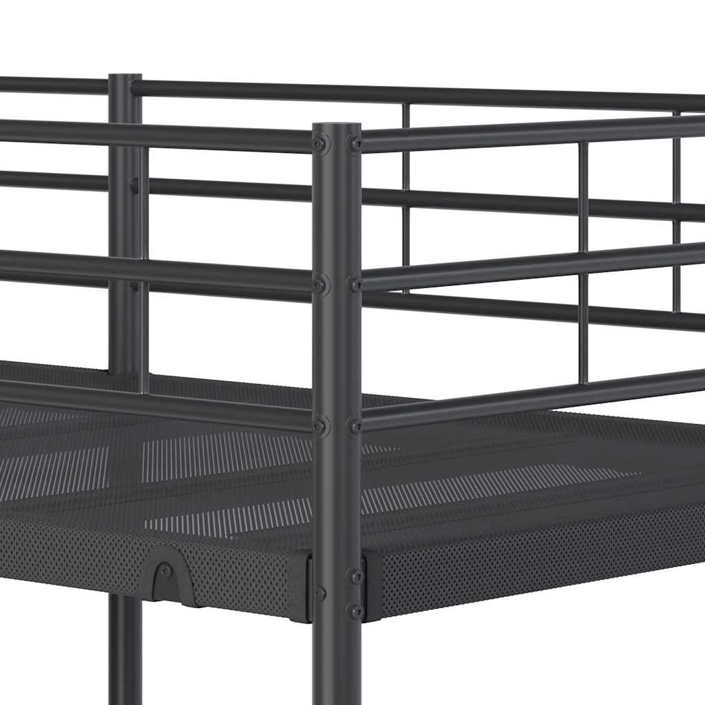 Etagenbett ohne Matratze Schwarz 80x200 cm Stahl