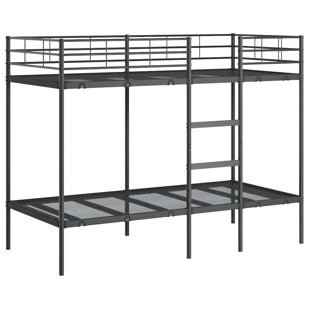 Etagenbett ohne Matratze Schwarz 90x190 cm Stahl