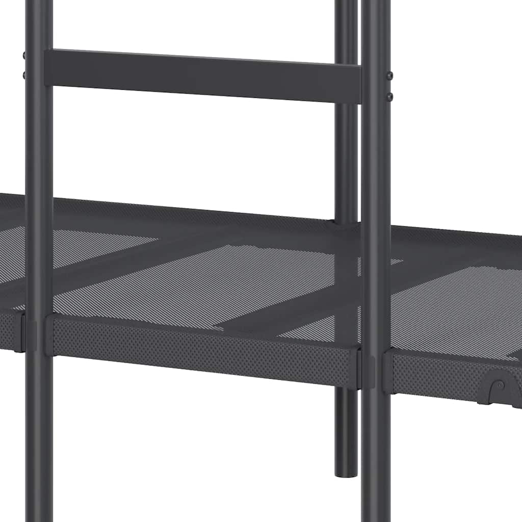 Etagenbett ohne Matratze Schwarz 90x190 cm Stahl