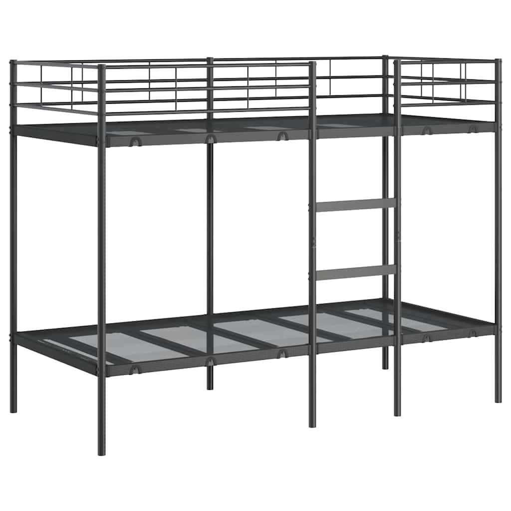 Etagenbett ohne Matratze Schwarz 90x200 cm Stahl