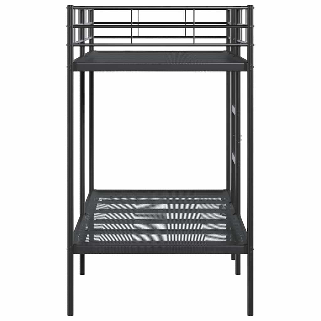 Etagenbett ohne Matratze Schwarz 90x200 cm Stahl