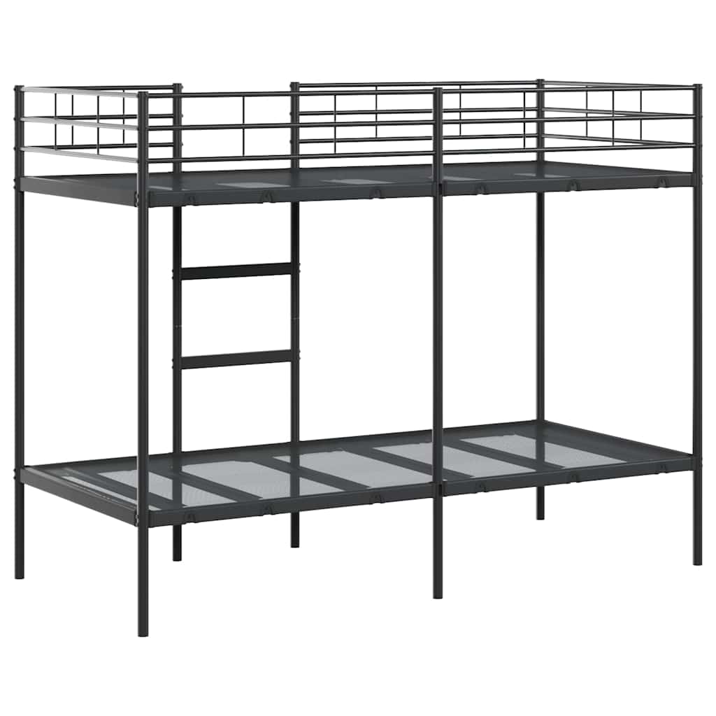 Etagenbett ohne Matratze Schwarz 90x200 cm Stahl
