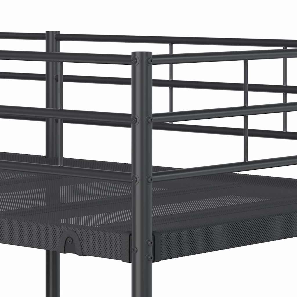 Etagenbett ohne Matratze Schwarz 90x200 cm Stahl