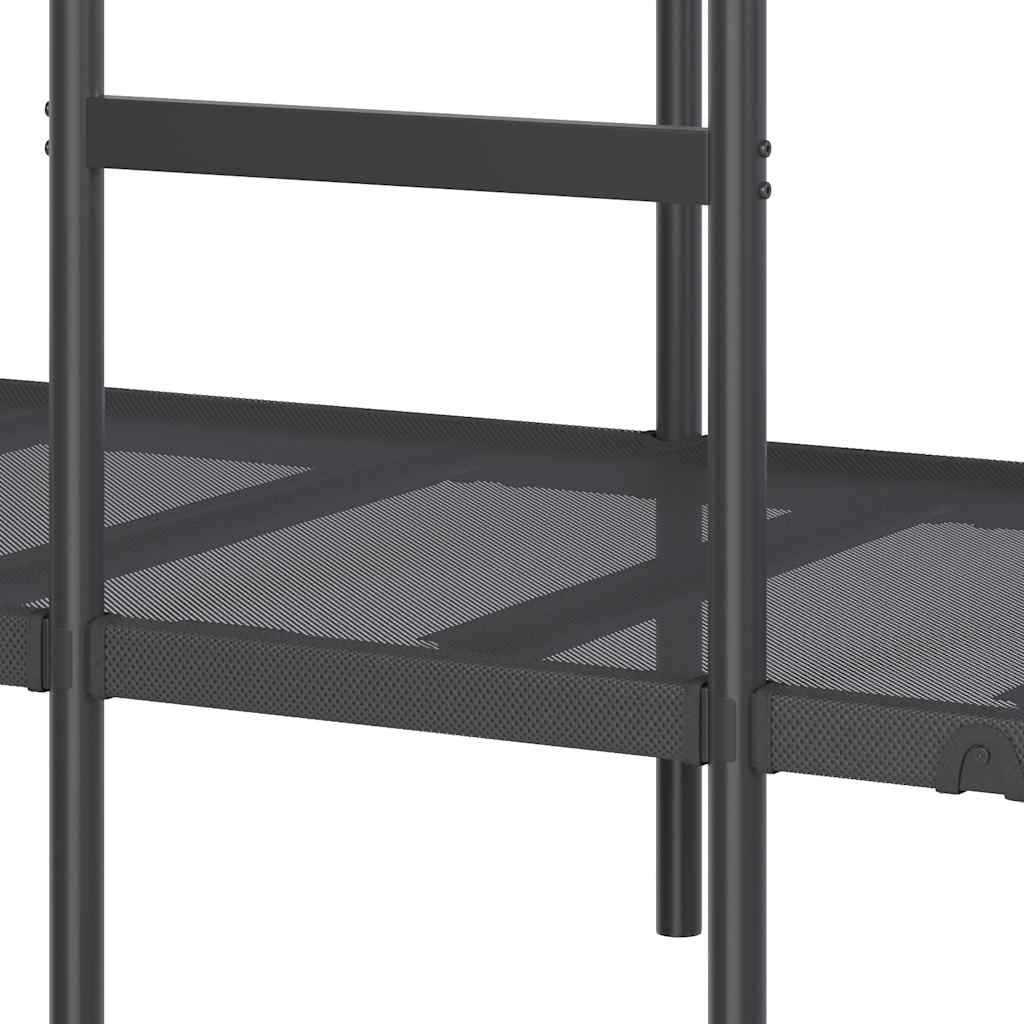 Etagenbett ohne Matratze Schwarz 90x200 cm Stahl
