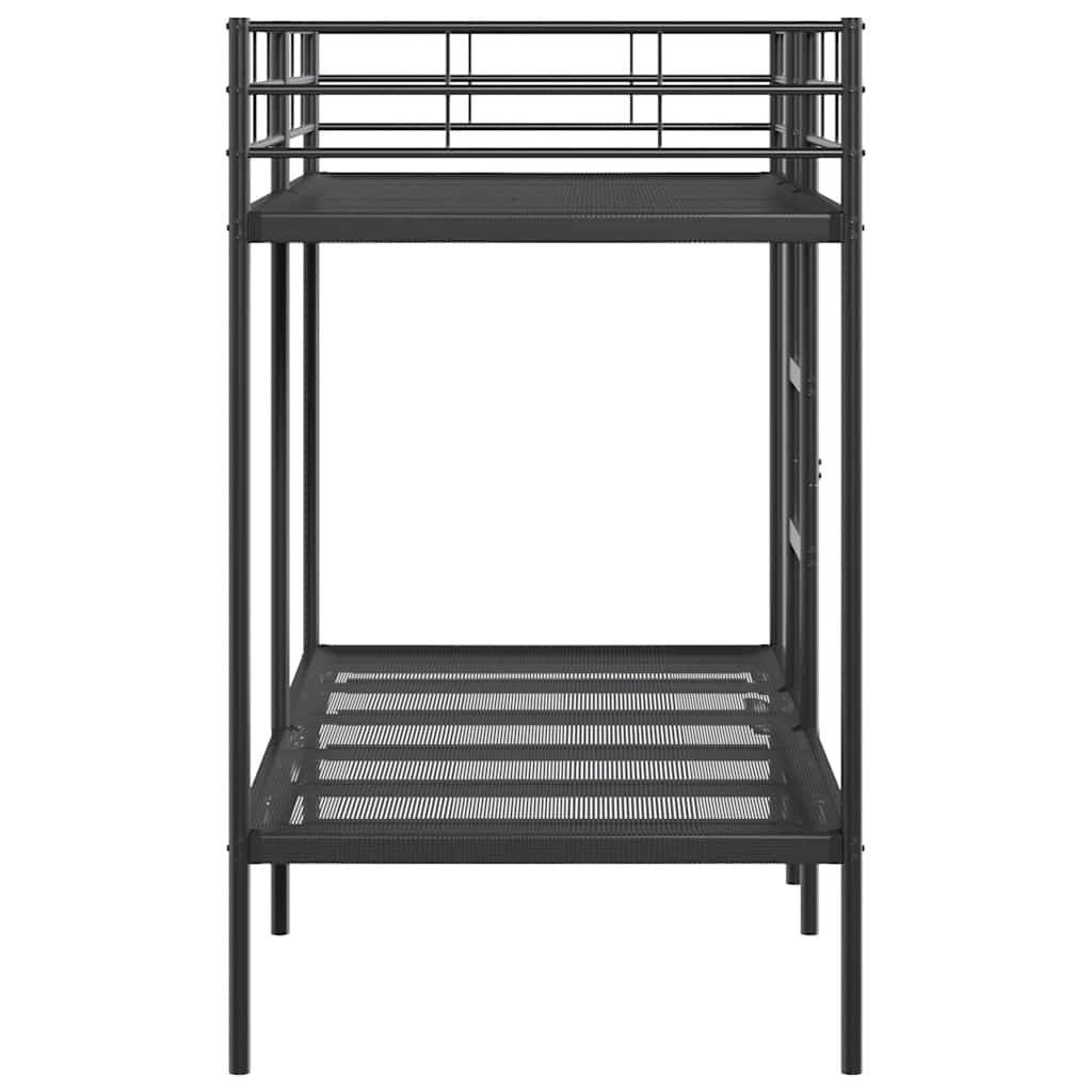 Etagenbett ohne Matratze Schwarz 100x190 cm Stahl