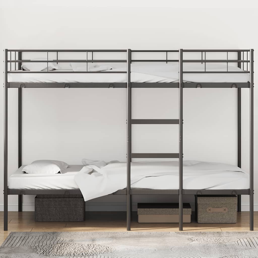 Etagenbett ohne Matratze Schwarz 100x200 cm Stahl
