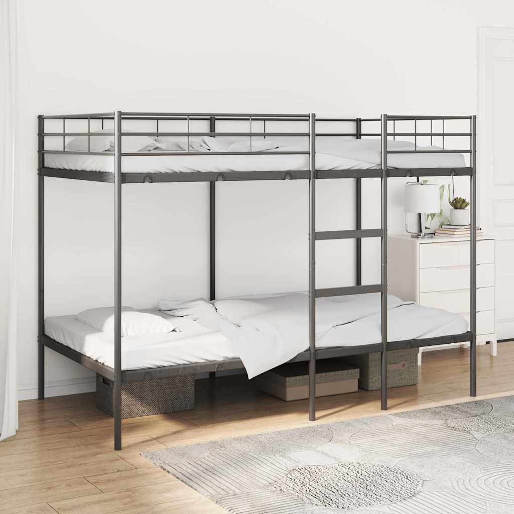 Etagenbett ohne Matratze Schwarz 100x200 cm Stahl