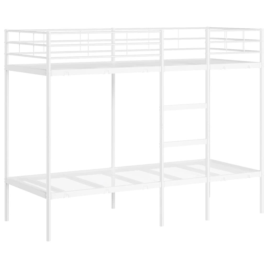 Etagenbett ohne Matratze Weiß 75x190 cm Stahl
