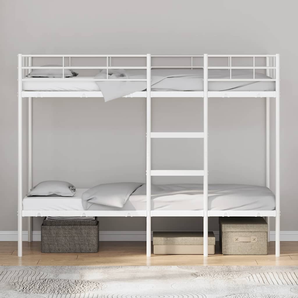 Etagenbett ohne Matratze Weiß 75x190 cm Stahl