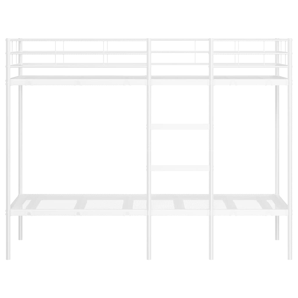 Etagenbett ohne Matratze Weiß 75x190 cm Stahl