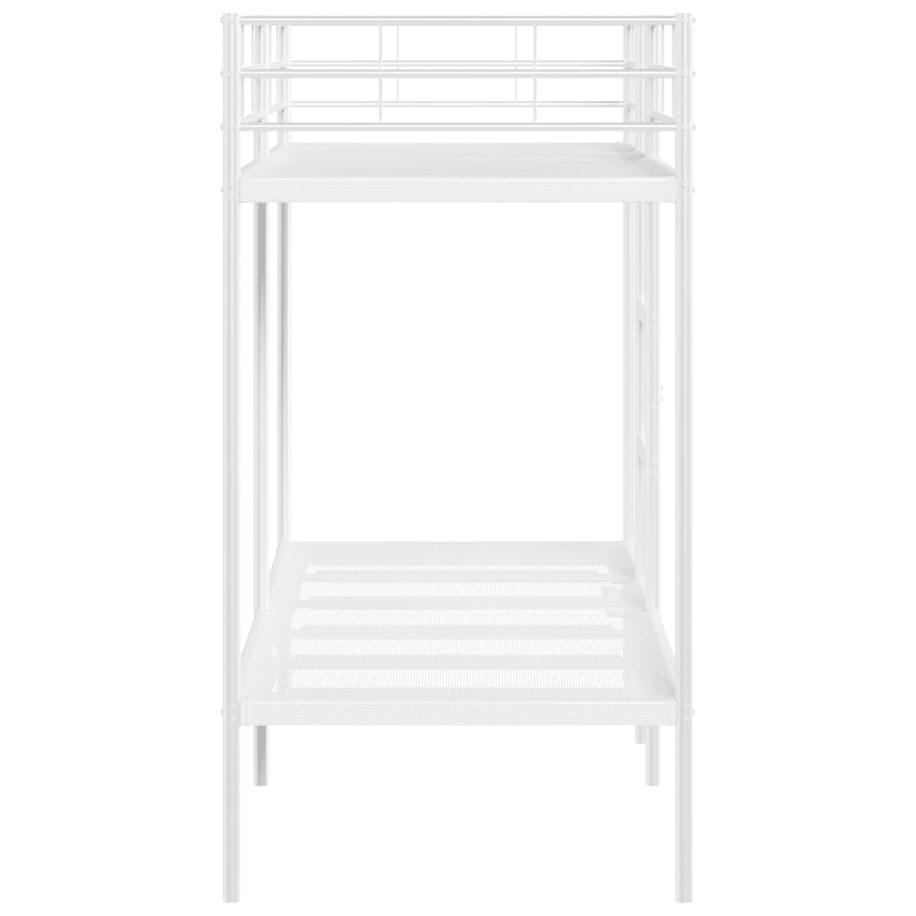Etagenbett ohne Matratze Weiß 75x190 cm Stahl