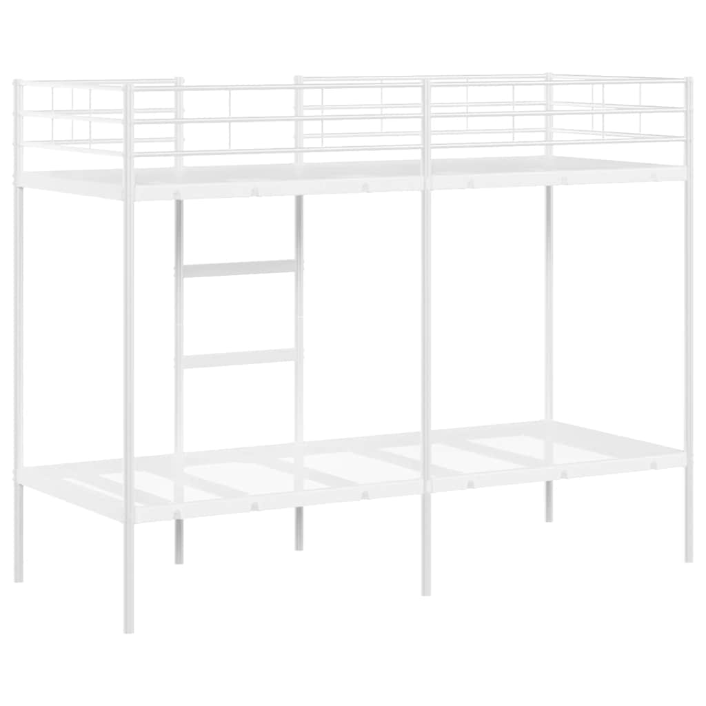 Etagenbett ohne Matratze Weiß 75x190 cm Stahl