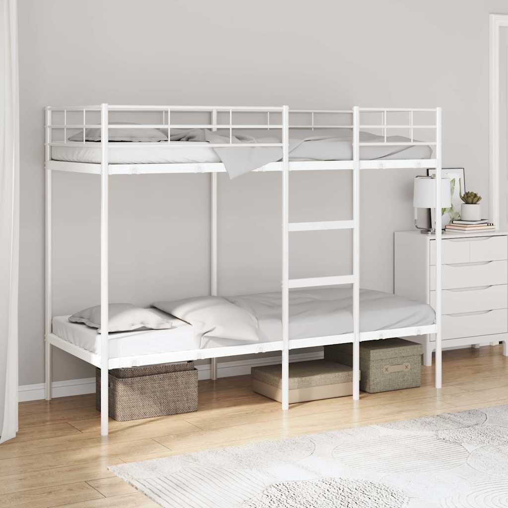 Etagenbett ohne Matratze Weiß 75x190 cm Stahl
