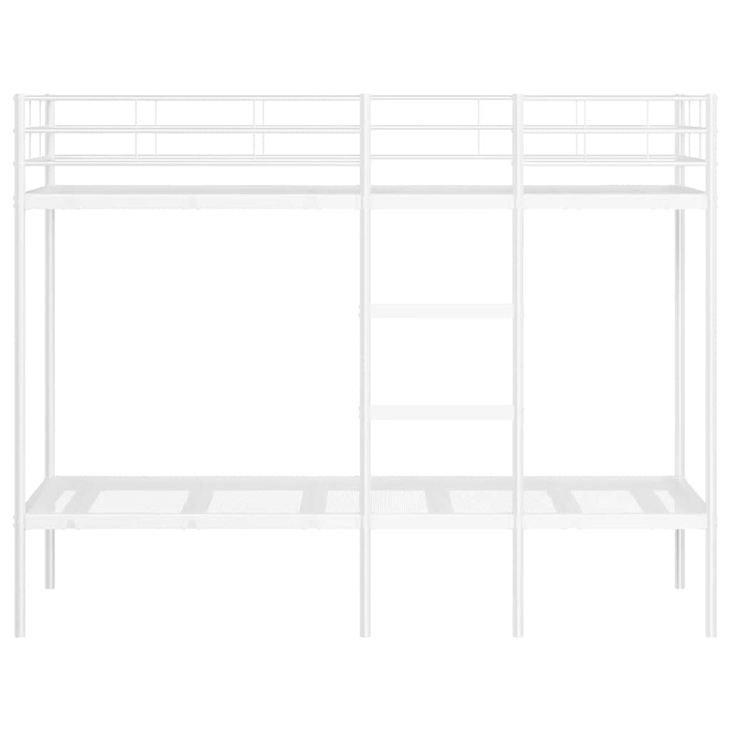 Etagenbett ohne Matratze Weiß 80x200 cm Stahl