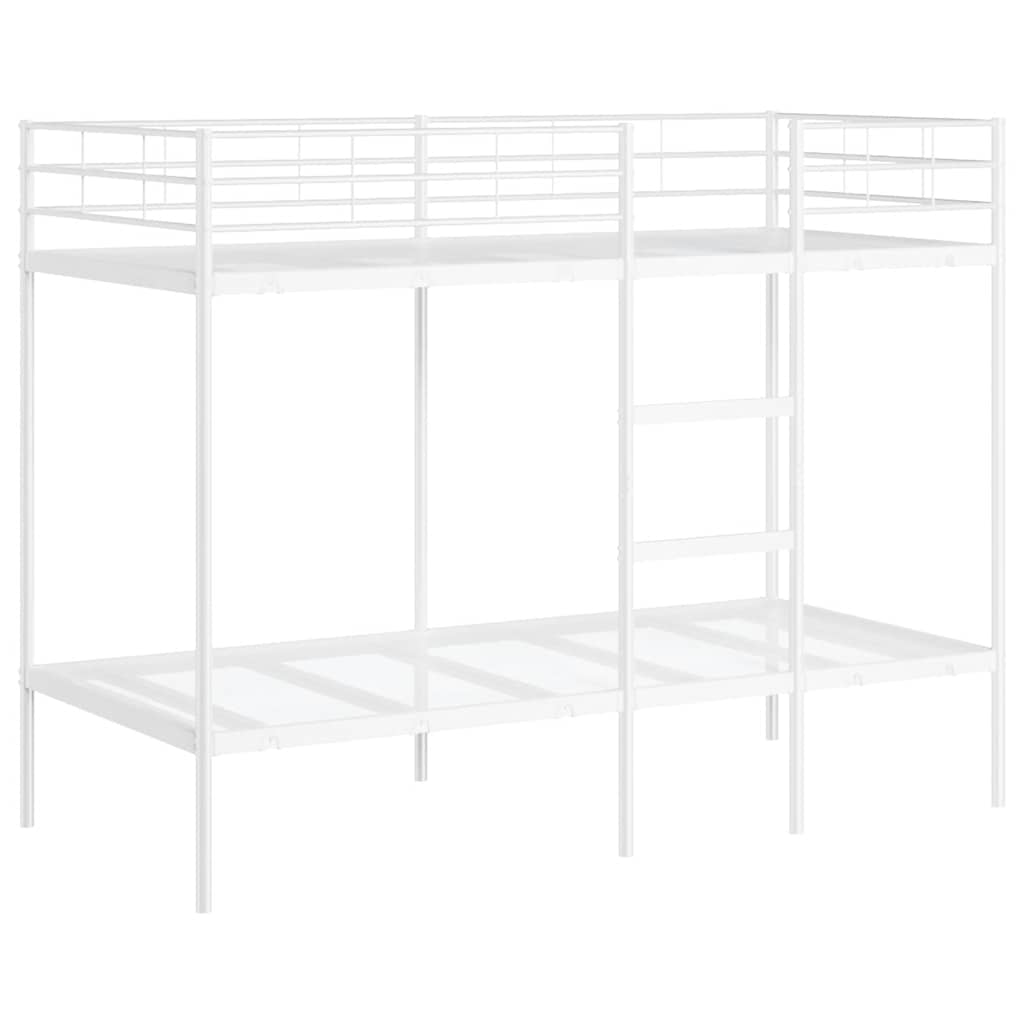 Etagenbett ohne Matratze Weiß 90x190 cm Stahl