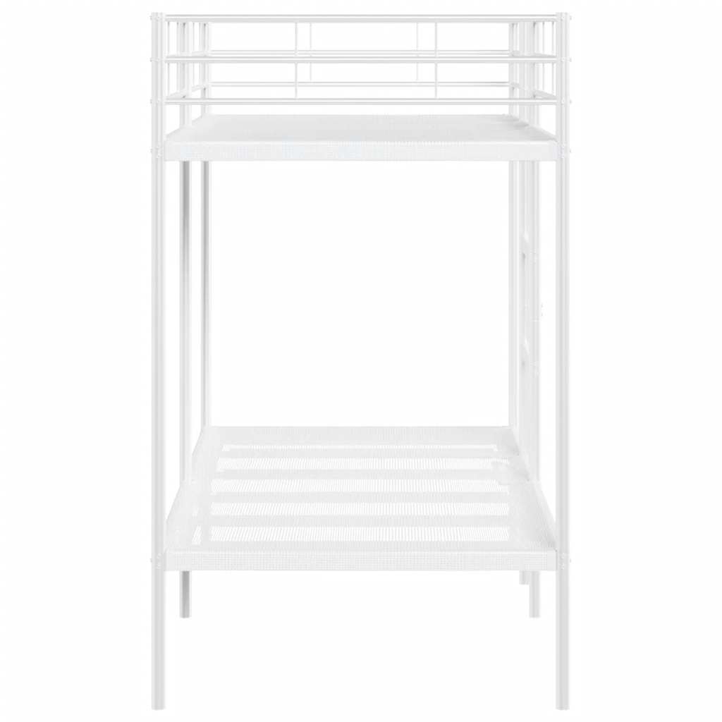 Etagenbett ohne Matratze Weiß 90x190 cm Stahl