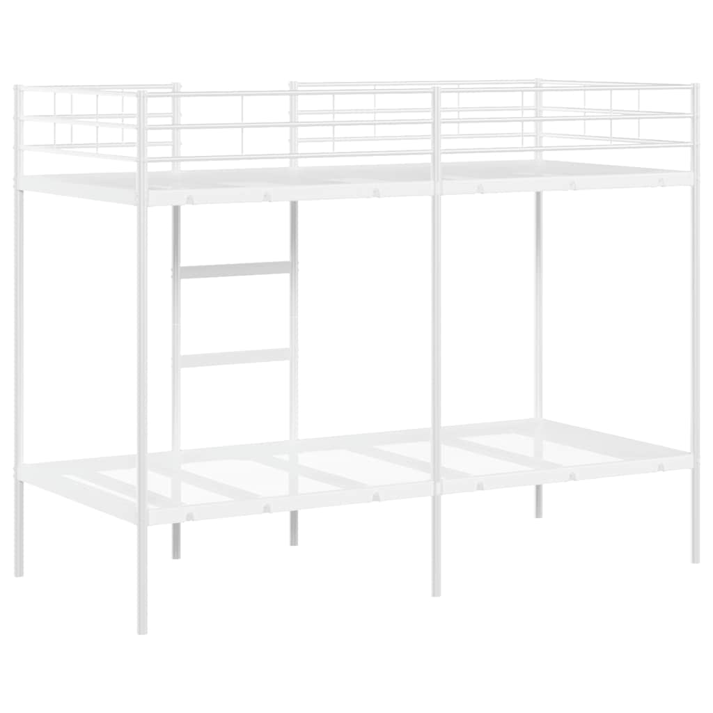 Etagenbett ohne Matratze Weiß 90x190 cm Stahl