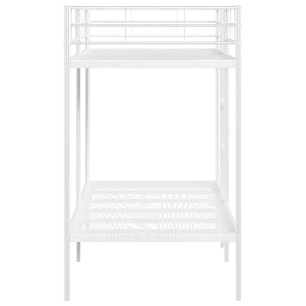 Etagenbett ohne Matratze Weiß 90x200 cm Stahl