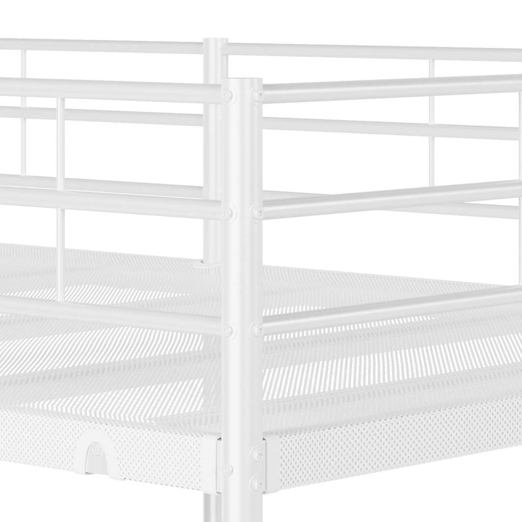 Etagenbett ohne Matratze Weiß 90x200 cm Stahl