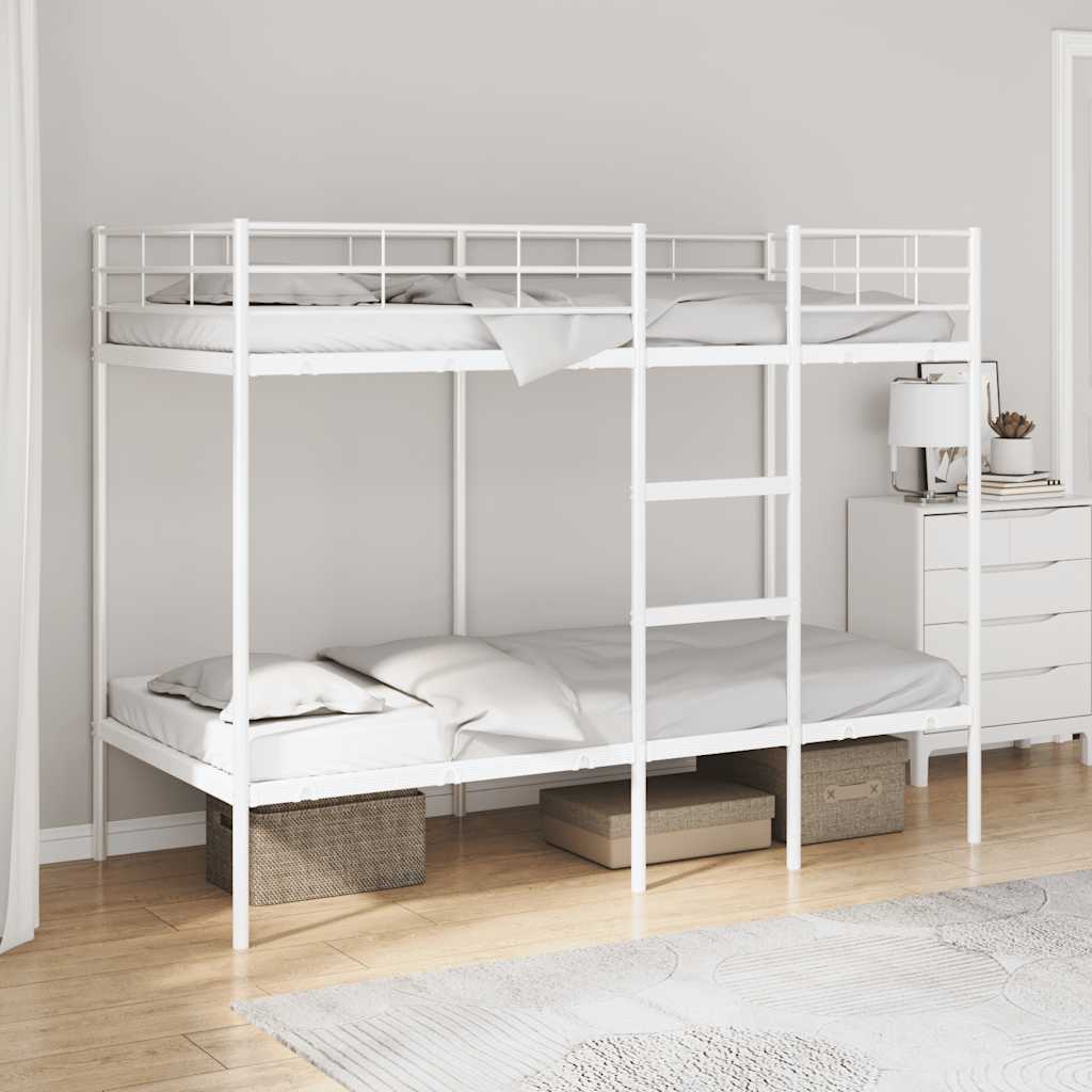 Etagenbett ohne Matratze Weiß 100x190 cm Stahl