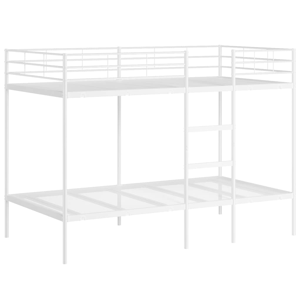 Etagenbett ohne Matratze Weiß 100x200 cm Stahl