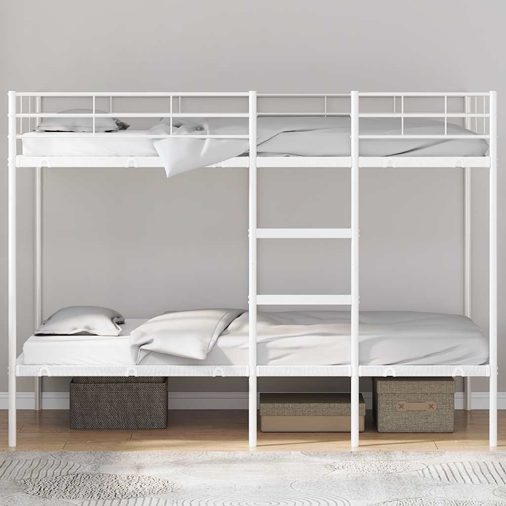 Etagenbett ohne Matratze Weiß 100x200 cm Stahl