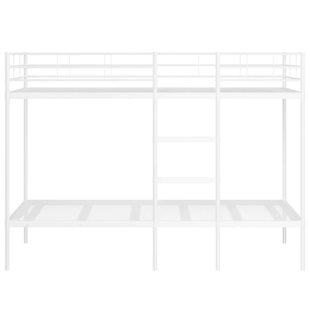 Etagenbett ohne Matratze Weiß 100x200 cm Stahl