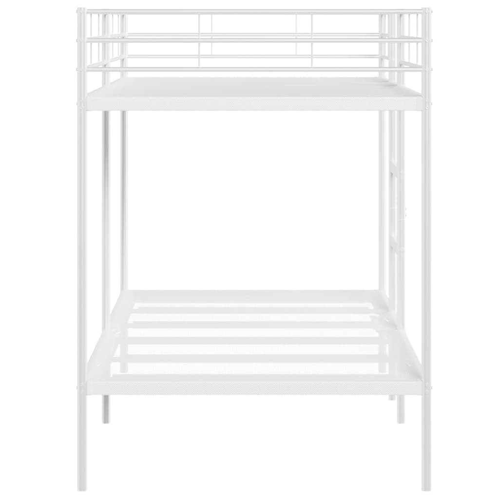 Etagenbett ohne Matratze Weiß 100x200 cm Stahl