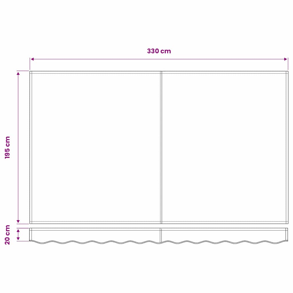 Markisenersatzstoff Blau und Weiß 3,5 x 2 m Polyester