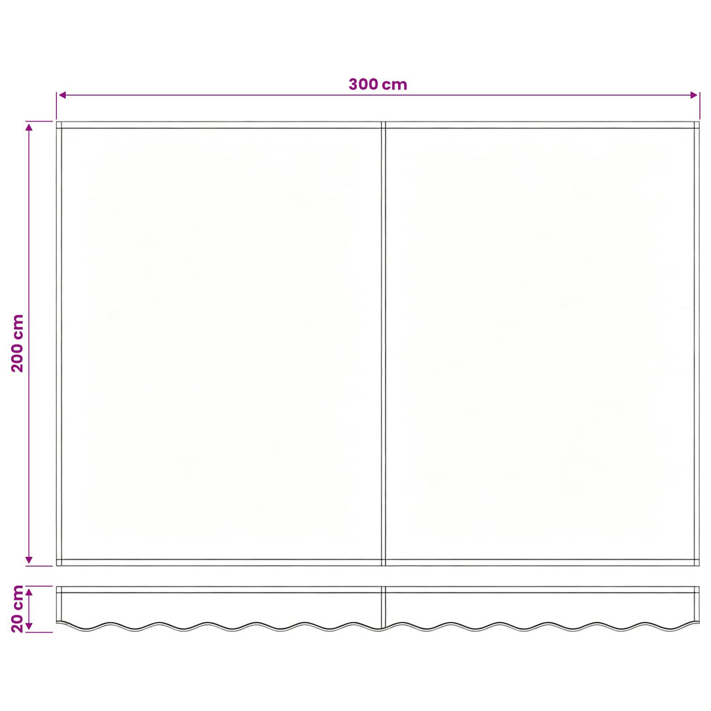 Markisenersatzstoff Gelb und Weiß 3 x 2 m Polyester