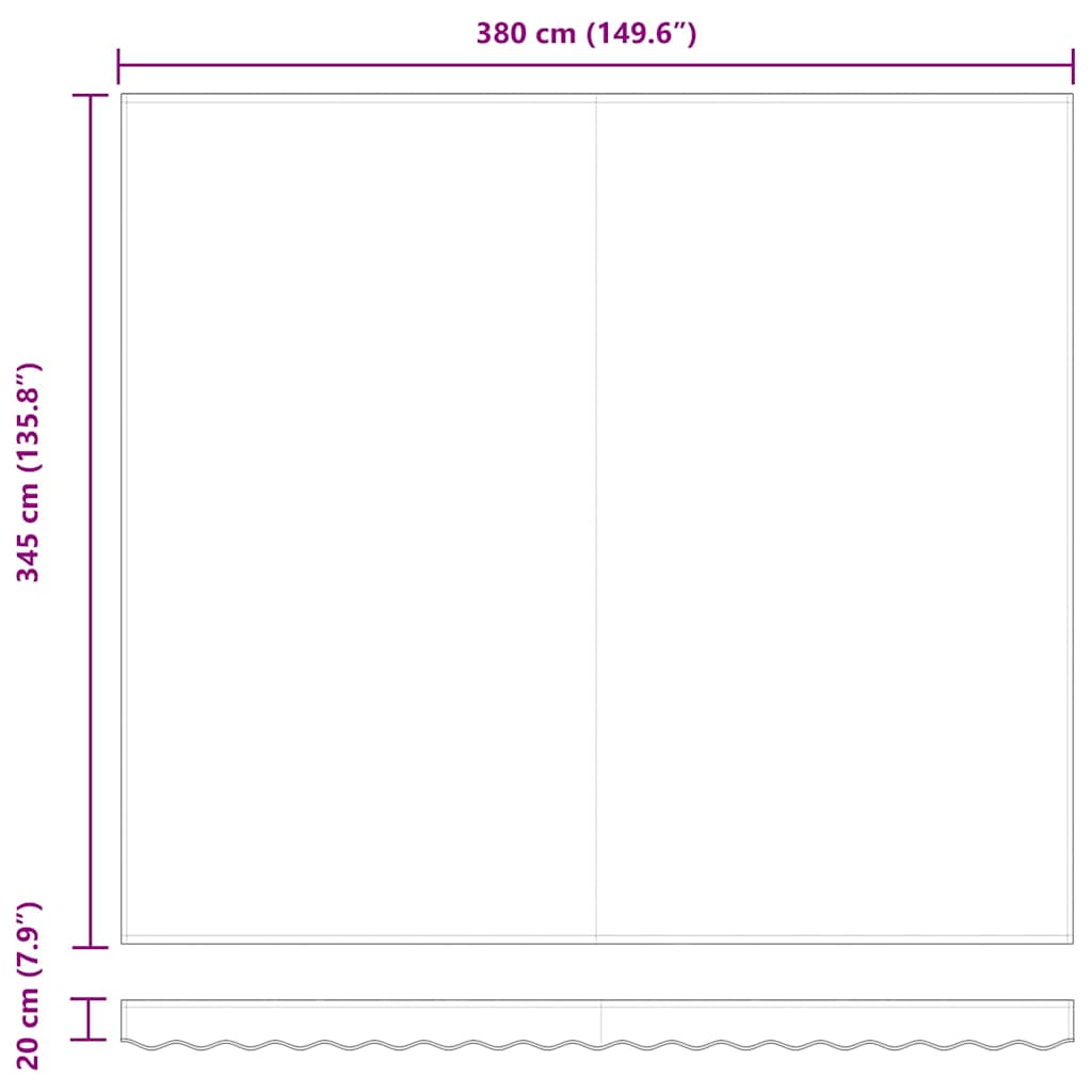 Markisenersatzstoff Hellgrau 4 × 3,5 m Polyester