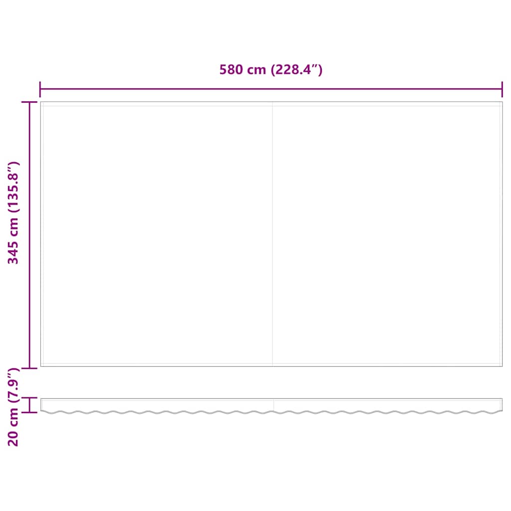 Markisenersatzstoff Grün und Weiß 6 x 3,5 m Polyester