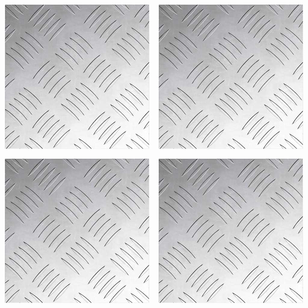 Treppe Tritt Quadratisch 4 pcs Silber 20 x 20 cm Aluminium
