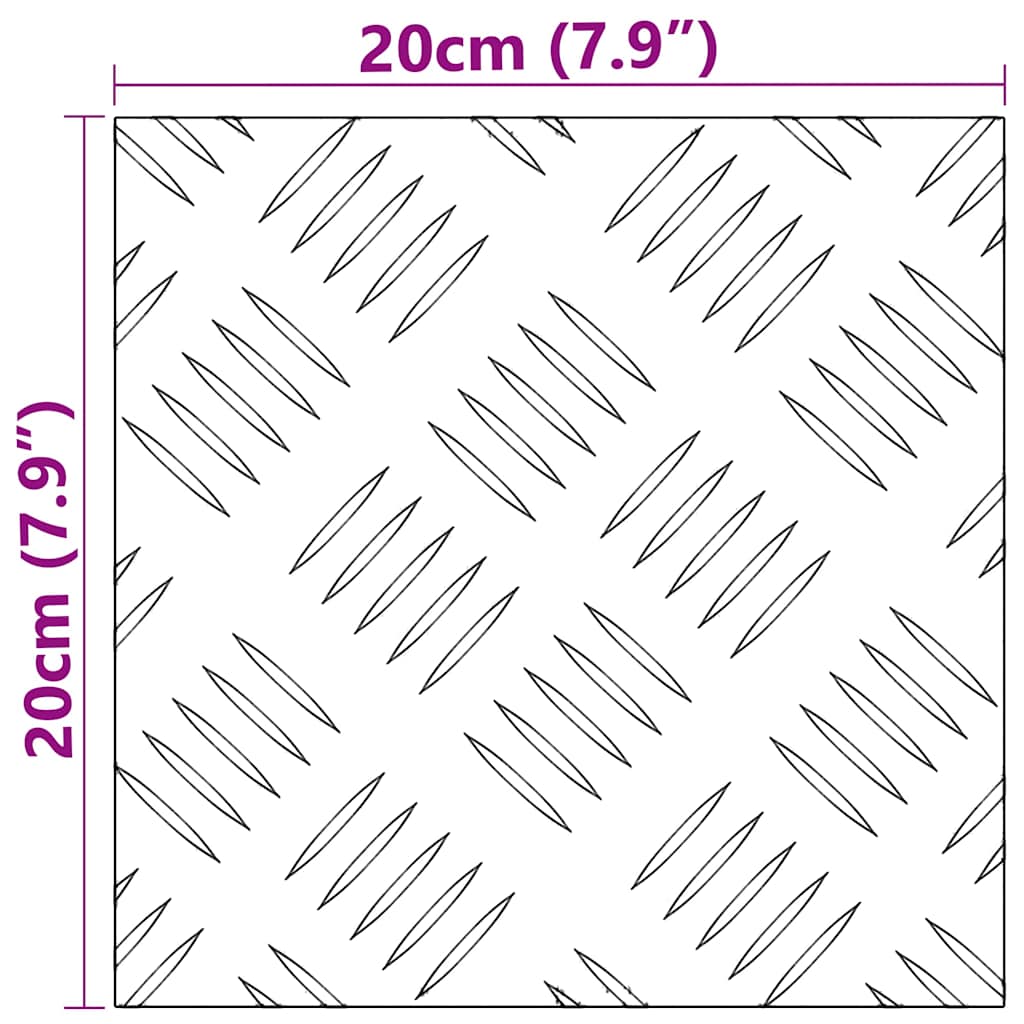 Treppe Tritt Quadratisch 4 pcs Silber 20 x 20 cm Aluminium