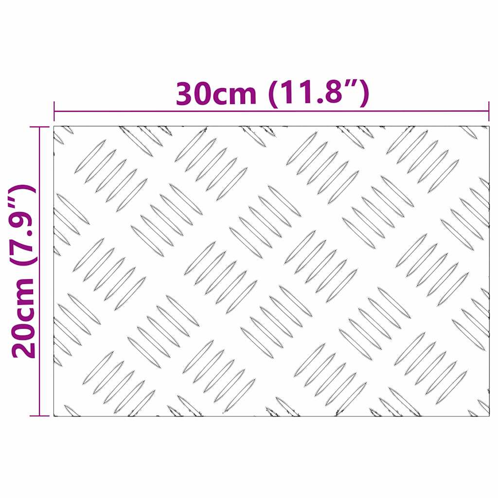 Treppe Tritt Rechtwinklig 4 pcs Silber 30 x 20 cm Aluminium