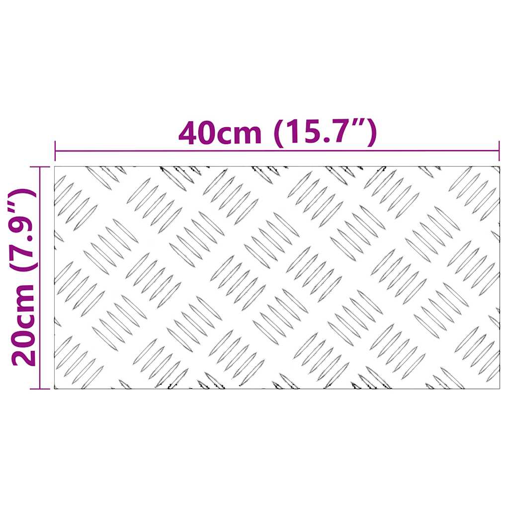 Treppe Tritt Rechtwinklig 4 pcs Silber 40 x 20 cm Aluminium
