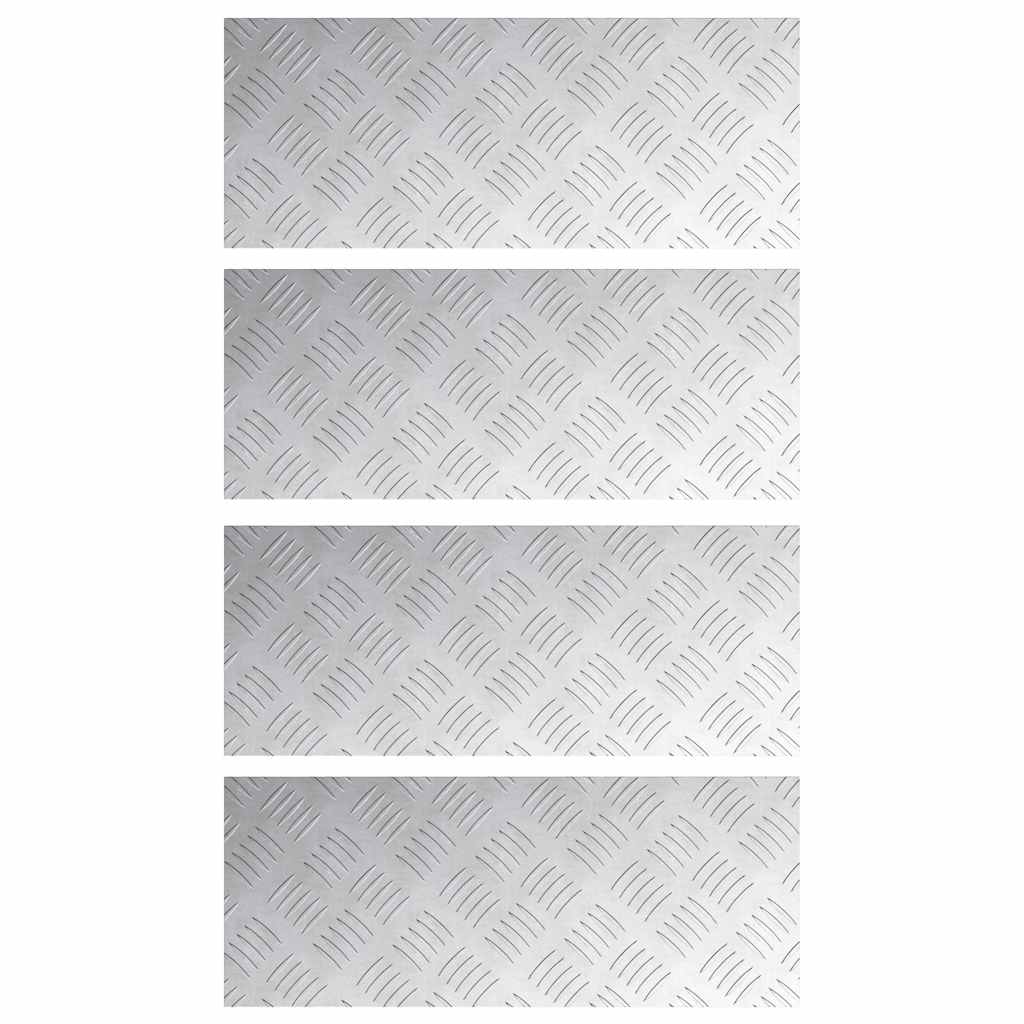 Treppe Tritt Rechtwinklig 4 pcs Silber 50 x 20 cm Aluminium