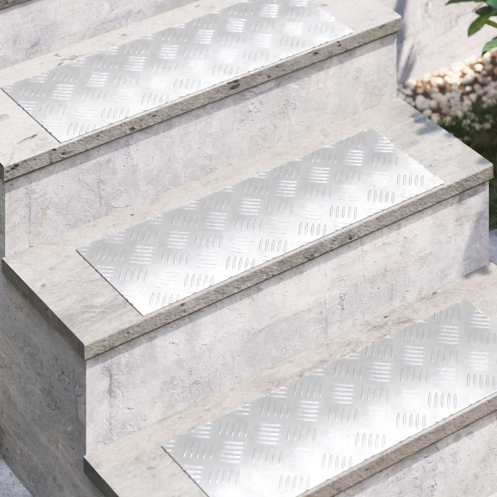 Treppe Tritt Rechtwinklig 2 pcs Silber 60 x 20 cm Aluminium