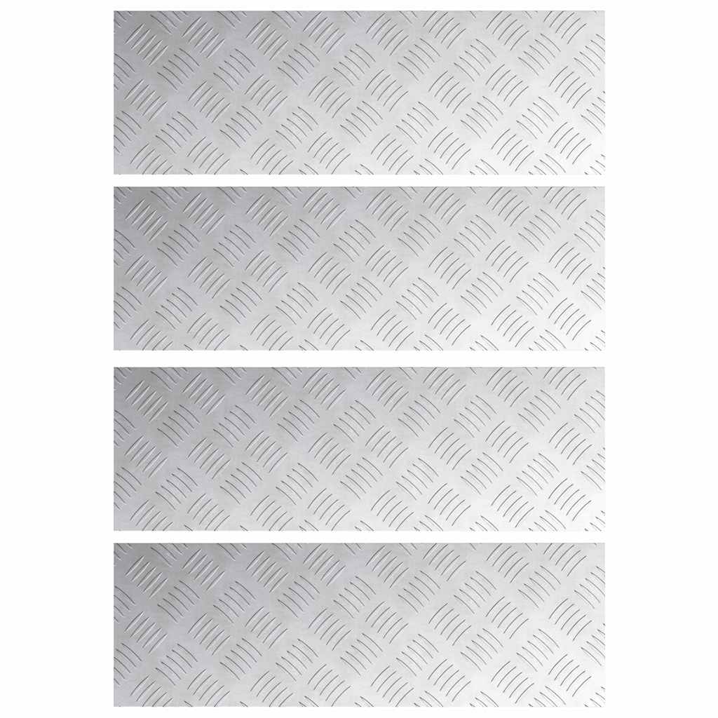 Treppe Tritt Rechtwinklig 4 pcs Silber 60 x 20 cm Aluminium