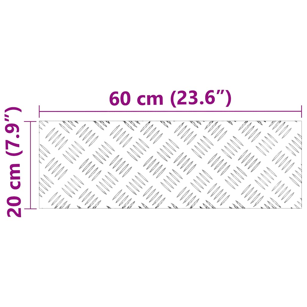 Treppe Tritt Rechtwinklig 2 pcs Silber 60 x 20 cm Aluminium