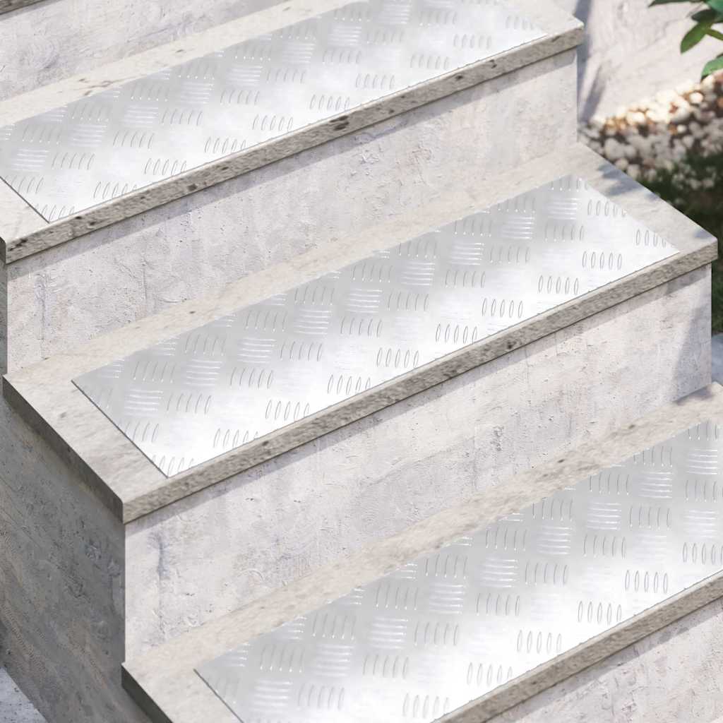Treppe Tritt Rechtwinklig 4 pcs Silber 70 x 20 cm Aluminium