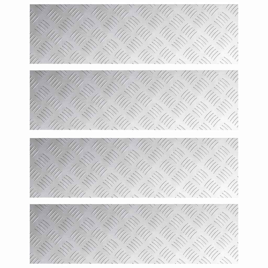Treppe Tritt Rechtwinklig 4 pcs Silber 70 x 20 cm Aluminium