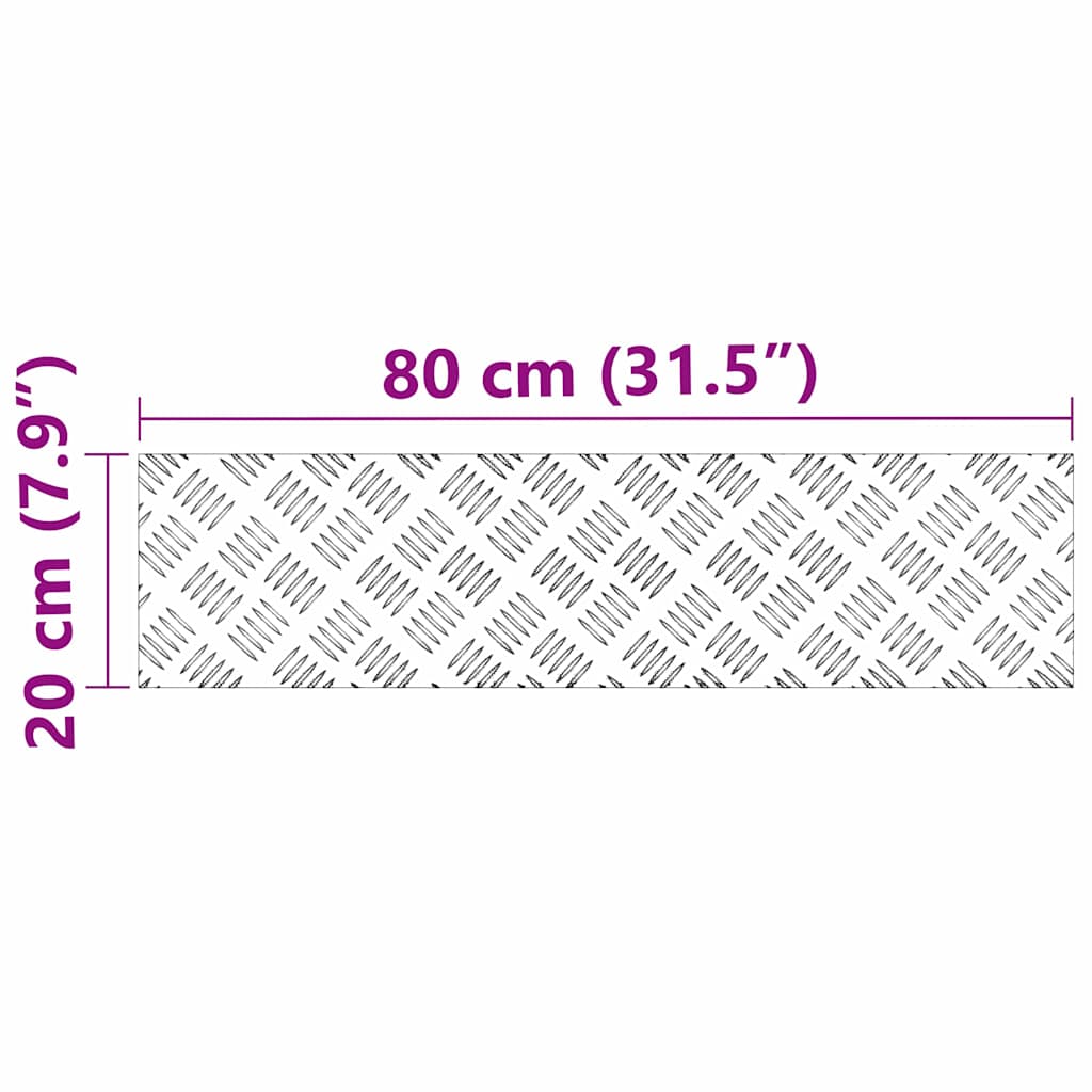 Treppe Tritt Rechtwinklig 2 pcs Silber 80 x 20 cm Aluminium