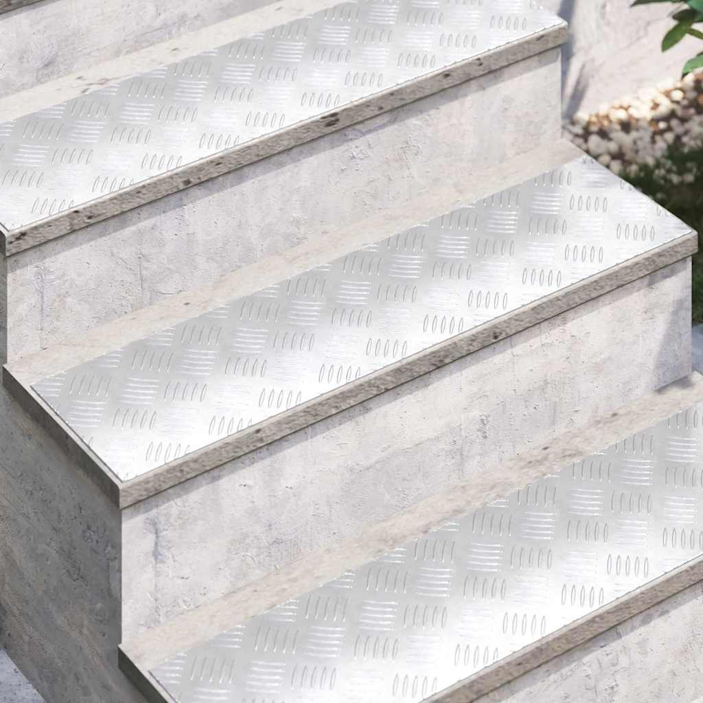 Treppe Tritt Rechtwinklig 4 pcs Silber 80 x 20 cm Aluminium